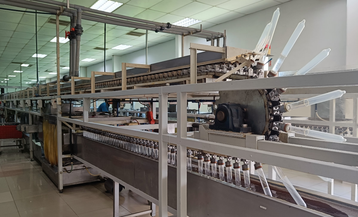 Production of GLYDE condoms at RRT factory